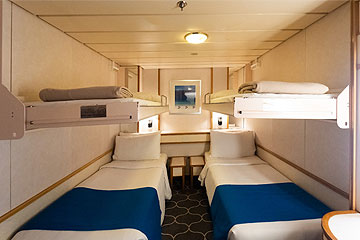 Interior Quad Rooms on Cordelia Cruise Ship | Book Now